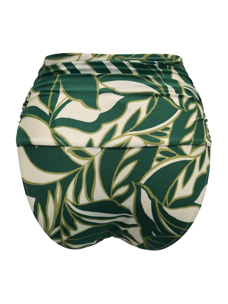 Pour Moi Ivory/Green Tropical High Waist Samoa Bikini Bottoms - Image 4 of 4 Pour Moi Ivory/Green Tropical High Waist Samoa Bikini Bottoms - Image 4 of 4