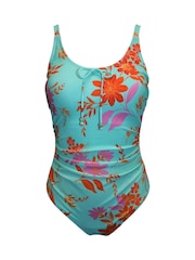 Pour Moi Blue Mauritius Scoop Neck Tummy Control Swimsuit - Image 3 of 4