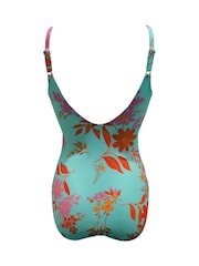 Pour Moi Blue Mauritius Scoop Neck Tummy Control Swimsuit - Image 4 of 4