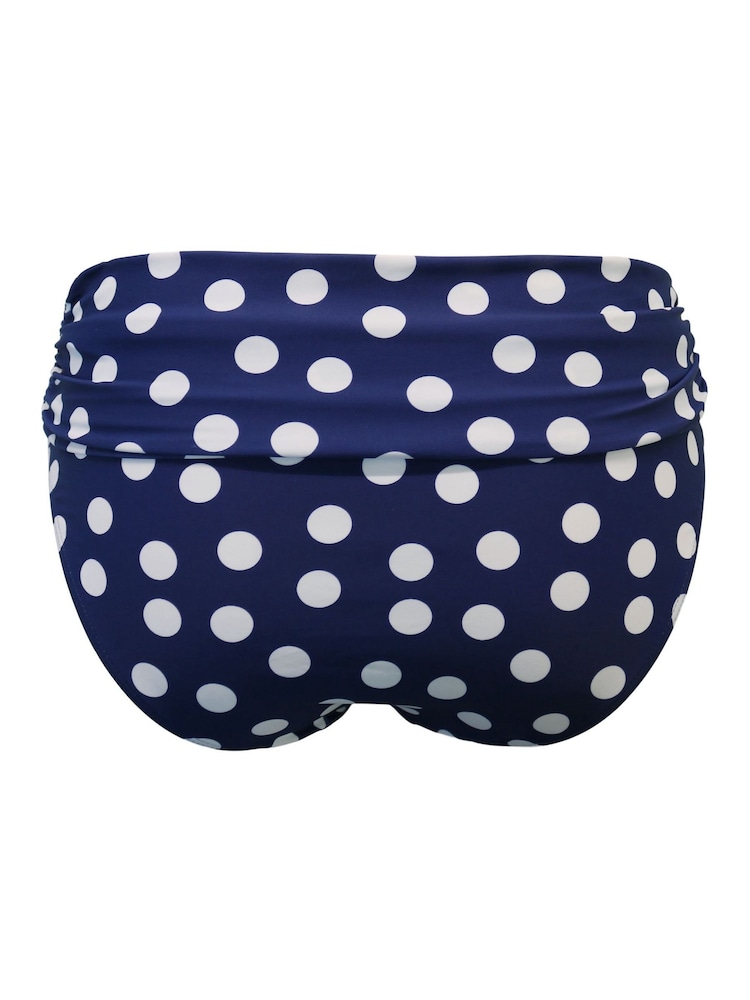 Pour Moi Navy/White Roll Top Santa Monica Bikini Bottoms - Image 4 of 4 Pour Moi Navy/White Roll Top Santa Monica Bikini Bottoms - Image 4 of 4