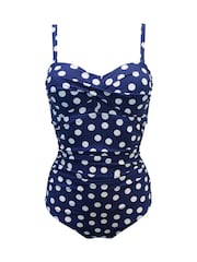Pour Moi Navy/White Santa Monica Removable Straps Tummy Control Swimsuit - Image 3 of 4