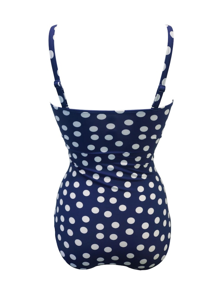 Pour Moi Navy/White Santa Monica Removable Straps Tummy Control Swimsuit - Image 4 of 4