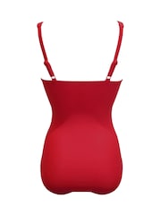 Pour Moi Red Petite Santa Barbara Ruched Tummy Control Swimsuit - Image 4 of 4