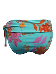 Pour Moi Blue Roll Top Heatwave Bikini Bottoms - Image 4 of 4