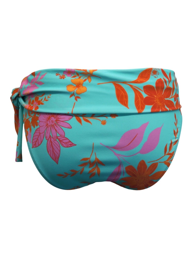 Pour Moi Blue Roll Top Heatwave Bikini Bottoms - Image 4 of 4