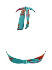 Pour Moi Blue Halterneck Heatwave Bikini Top - Image 4 of 4