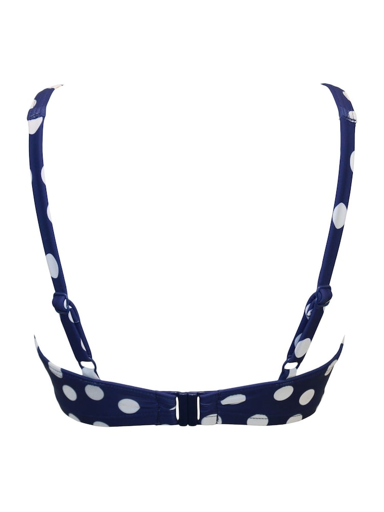 Pour Moi Navy/White Non Padded Underwired Santa Monica Bikini Top - Image 4 of 4