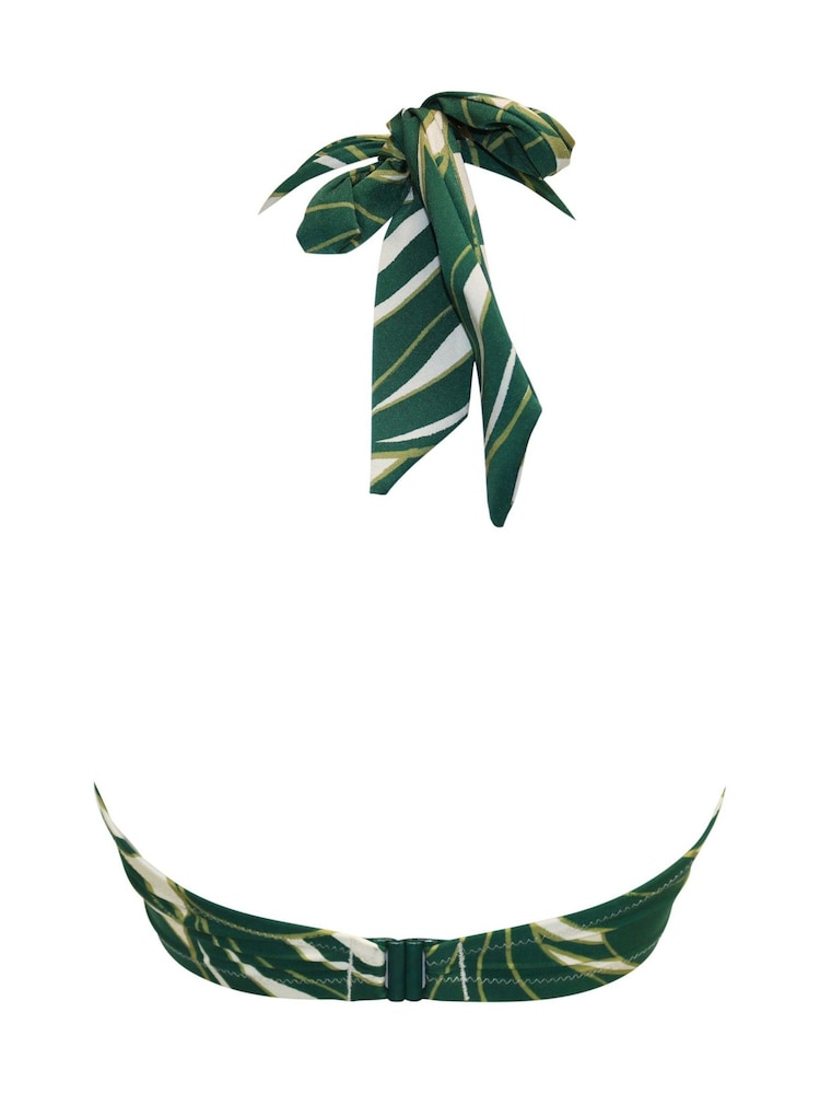 Pour Moi Ivory/Green Tropical Padded Samoa Bikini Top - Image 4 of 4