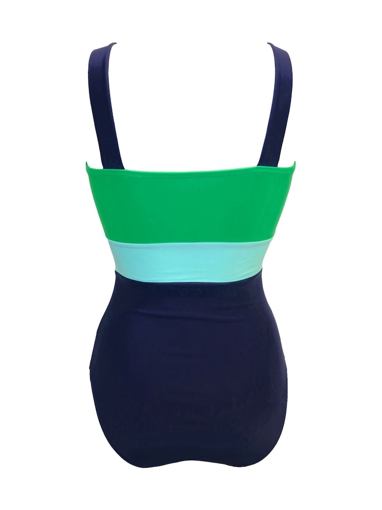 მუქი ლურჯი/green - Pour Moi Palm Springs-ის ფერადი ბლოკების მუცლის კონტროლის საცურაო კოსტუმი - სურათი 4 4-დან