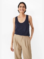 Hush Blue Cotton Slub Tank Top - Image 1 of 3