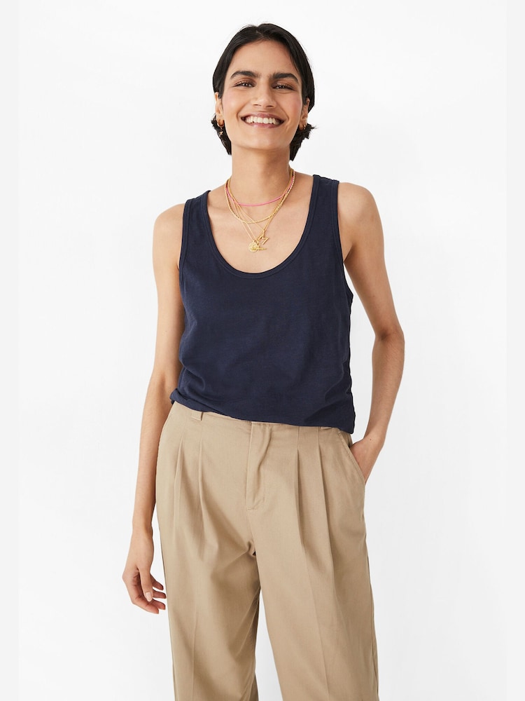 Hush Blue Cotton Slub Tank Top - Image 1 of 3
