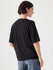 Hush Black Reece V-Neck Drapey T-Shirt - Image 2 of 5