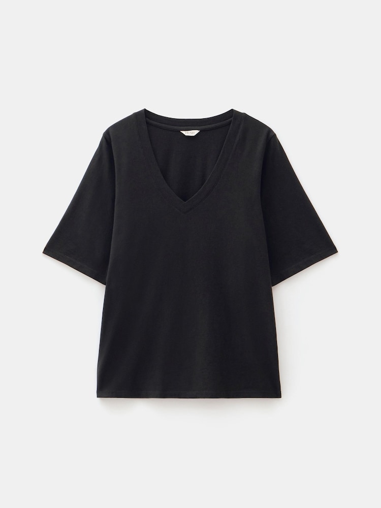 Hush Black Reece V-Neck Drapey T-Shirt - Image 5 of 5