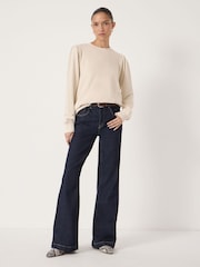 Hush Natural Marlowe Puff Sleeve Cotton Sweatshirt - Image 2 of 5