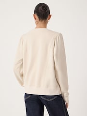 Hush Natural Marlowe Puff Sleeve Cotton Sweatshirt - Image 3 of 5