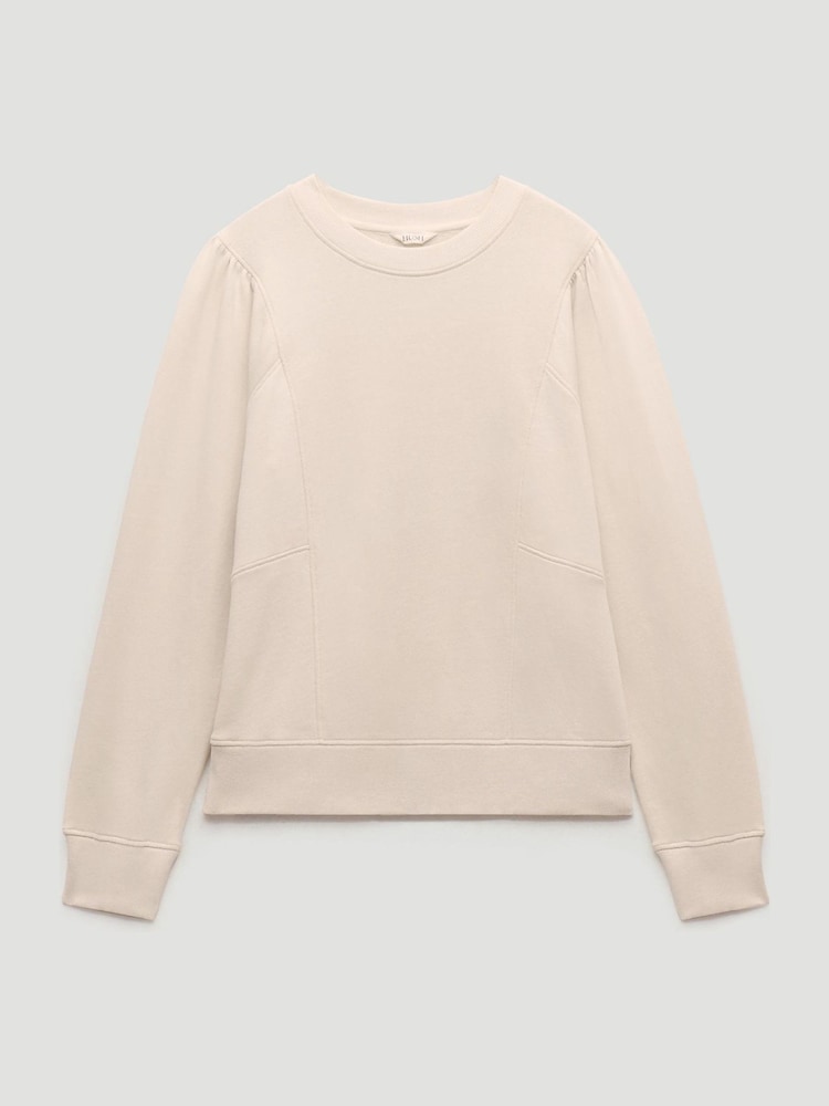 Hush Natural Marlowe Puff Sleeve Cotton Sweatshirt - Image 5 of 5 Hush Natural Marlowe Puff Sleeve Cotton Sweatshirt - Image 5 of 5