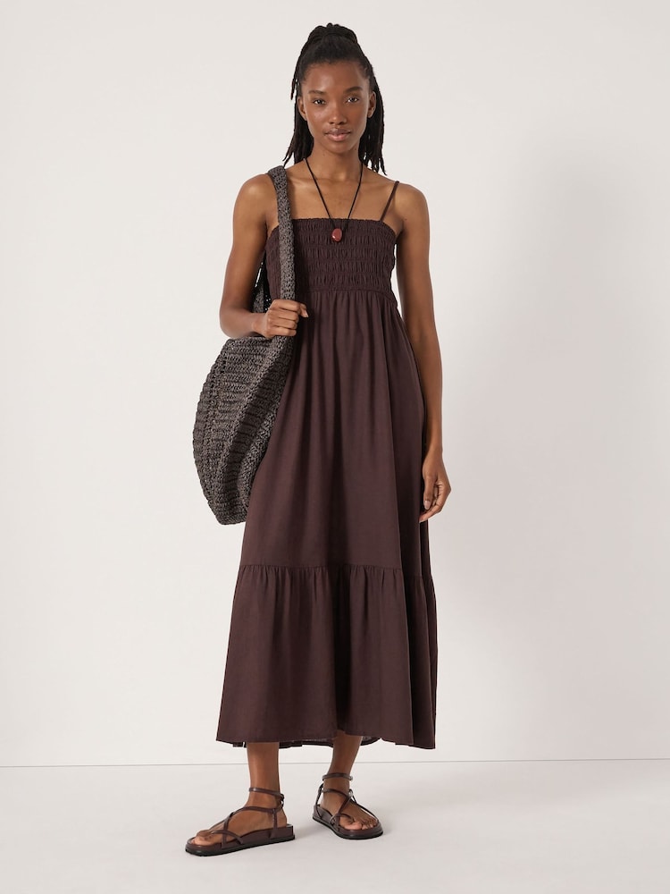 Hush Leni Shirred Linen Beach Dress - صورة 1 من 6
