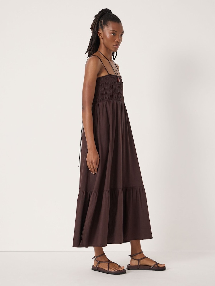 Hush Leni Shirred Linen Beach Dress - صورة 2 من 6
