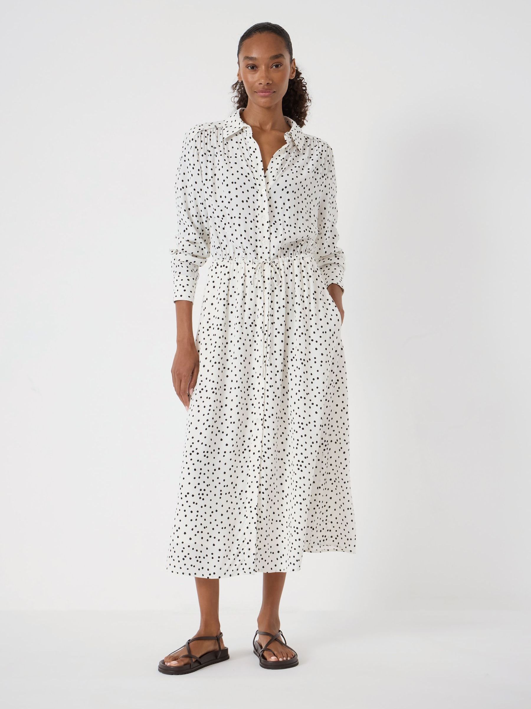 Buy Hush White Rosey Polka Dot Midi Shirt Dress from Next USA