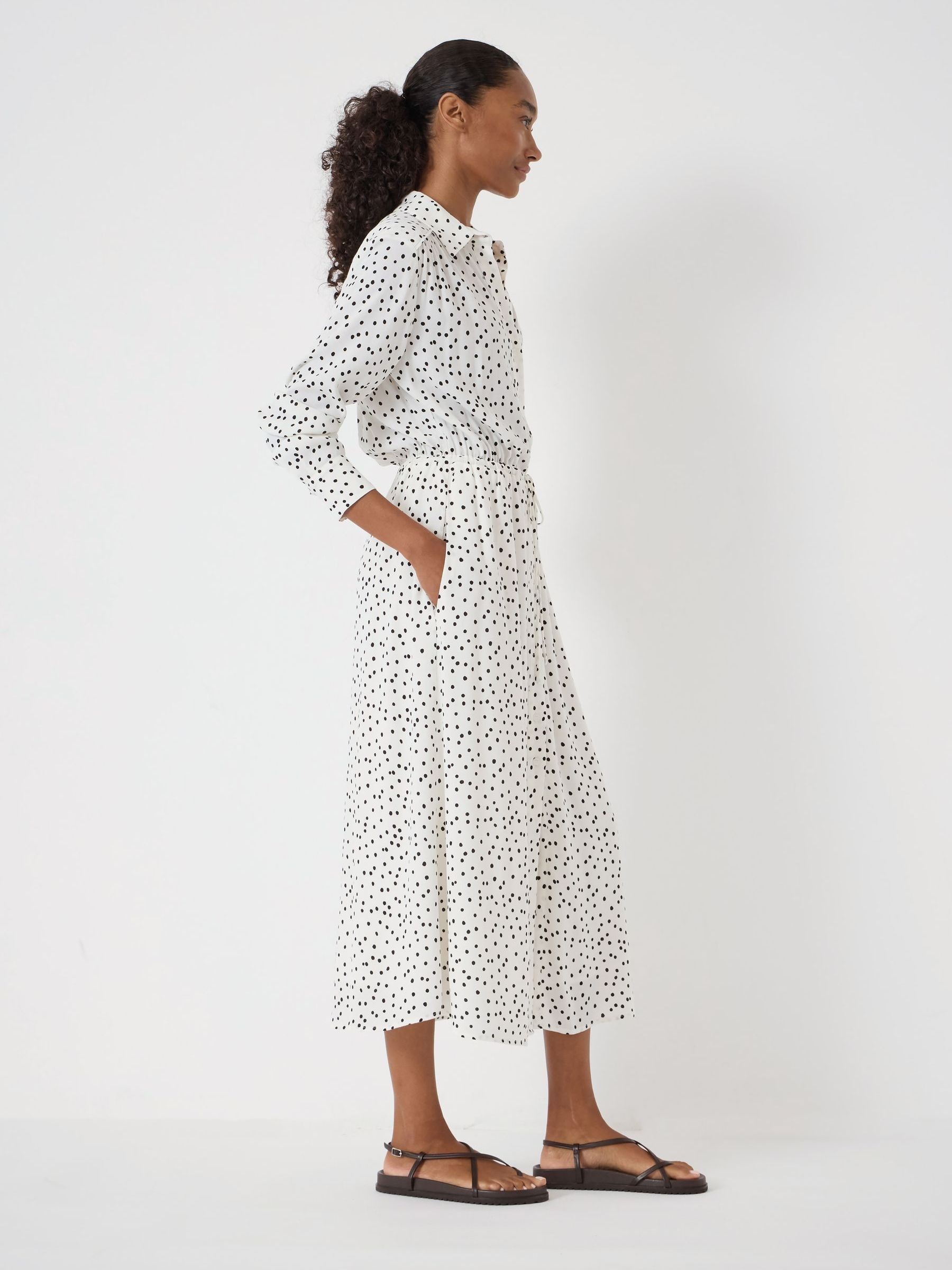 Buy Hush White Rosey Polka Dot Midi Shirt Dress from Next USA