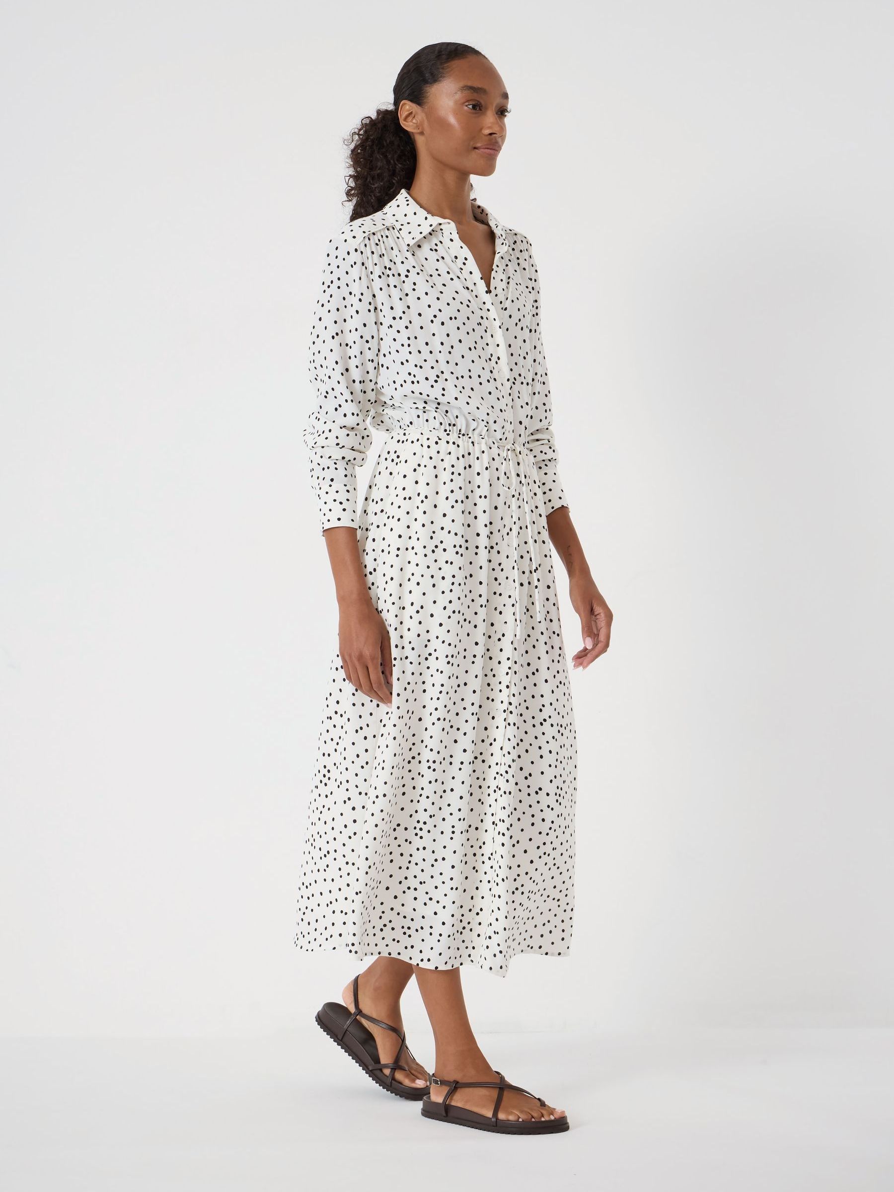Buy Hush White Rosey Polka Dot Midi Shirt Dress from Next USA