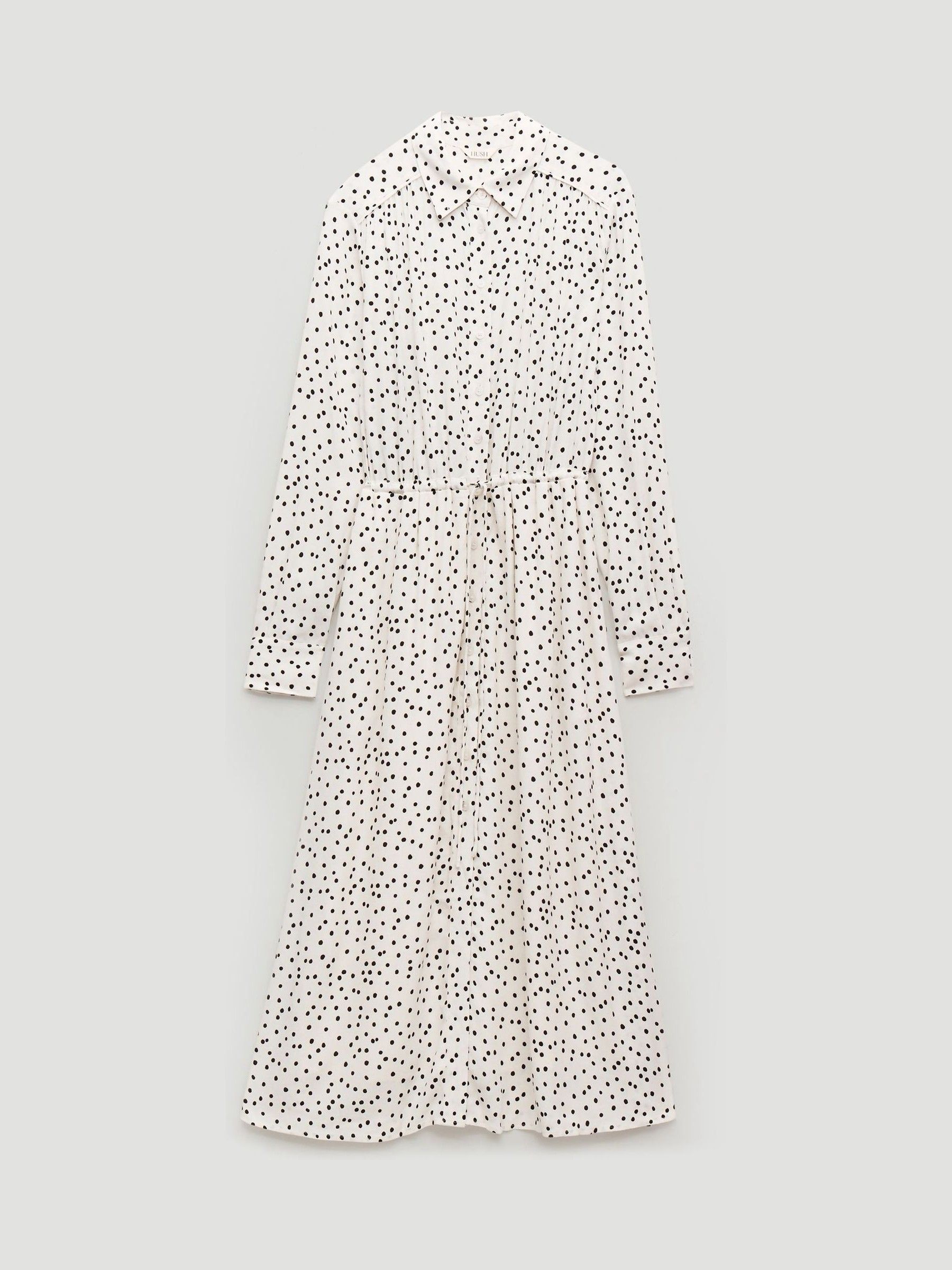 Buy Hush White Rosey Polka Dot Midi Shirt Dress from Next USA