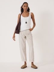 Hush White Scoop Neck Ribbed Vest - Image 2 of 5