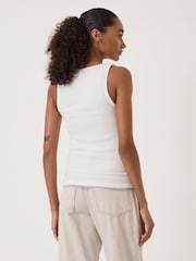 Hush White Scoop Neck Ribbed Vest - Image 3 of 5