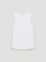 Hush White Scoop Neck Ribbed Vest - Image 5 of 5