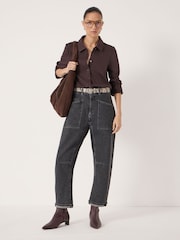 Hush Purple Noa Button A-Line Polo Top - Image 4 of 6