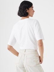 Hush White Reece V-Neck Drapey T-Shirt - Image 2 of 5