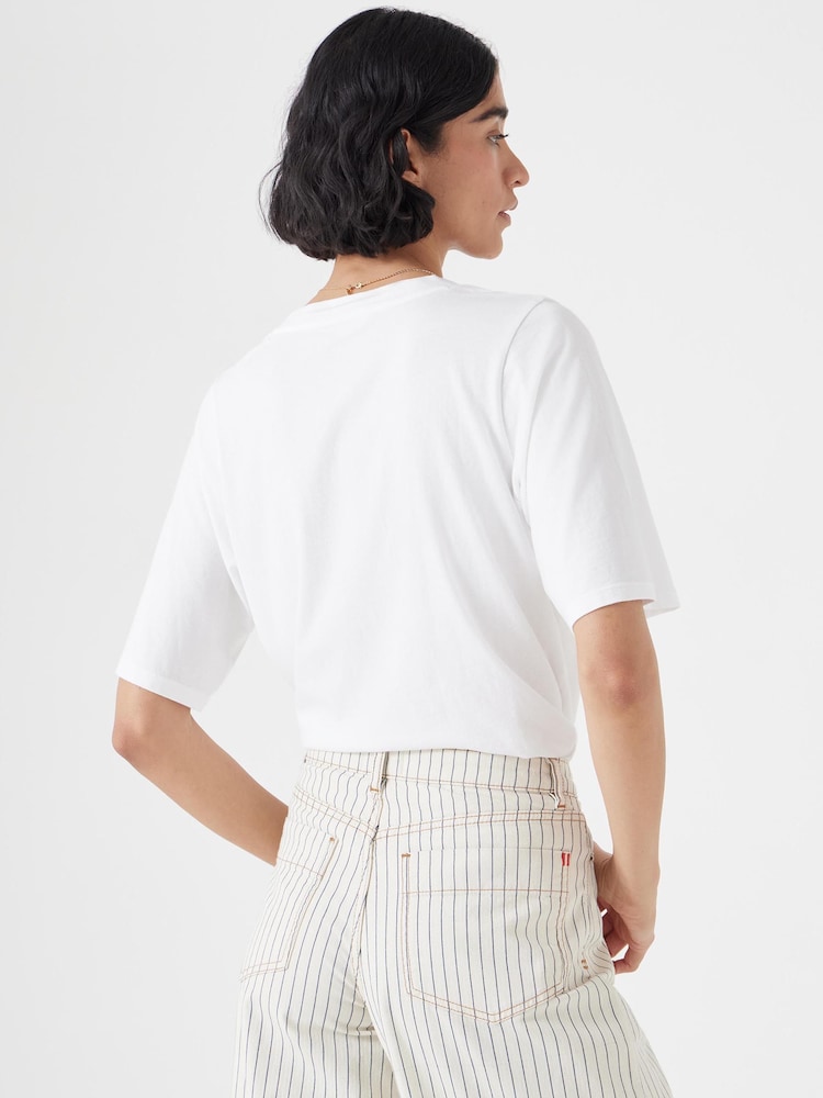 Hush White Reece V-Neck Drapey T-Shirt - Image 2 of 5