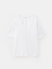 Hush White Reece V-Neck Drapey T-Shirt - Image 5 of 5