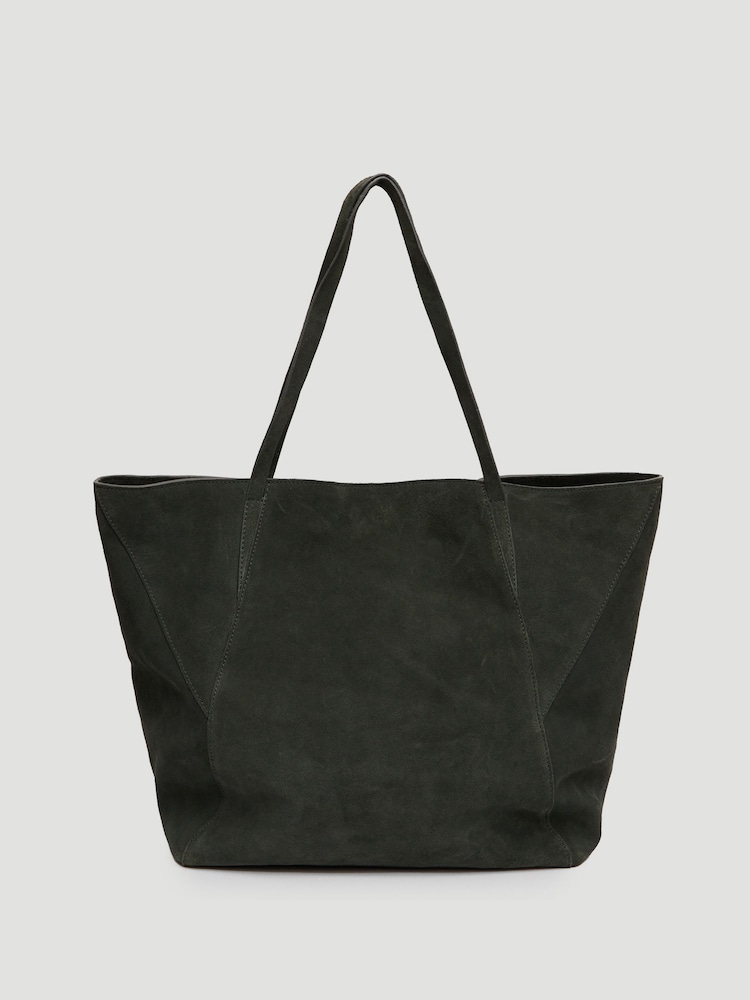 Hush Green Saffie Suede Panel Tote Bag - Image 1 of 6 Hush Green Saffie Suede Panel Tote Bag - Image 1 of 6