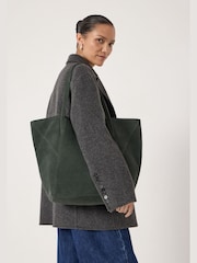 Hush Green Saffie Suede Panel Tote Bag - Image 4 of 6