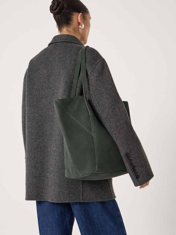 Hush Green Saffie Suede Panel Tote Bag - Image 6 of 6 Hush Green Saffie Suede Panel Tote Bag - Image 6 of 6