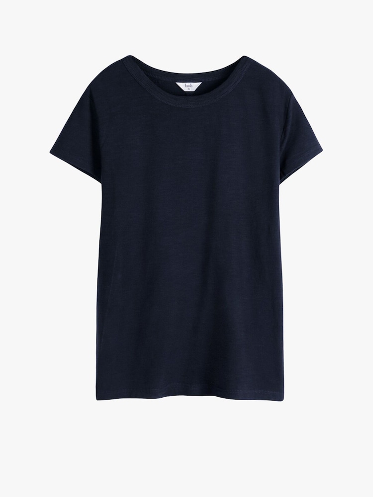 Marineblau/blau - Hush Slim Fit T-Shirt aus Slub-Baumwolle mit Rundhalsausschnitt - Bild 7 von 7