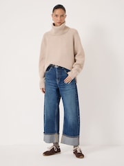 Hush Natural Mira Merino Wool Detachable Roll Neck Jumper - Image 2 of 5