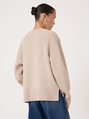 Hush Natural Mira Merino Wool Detachable Roll Neck Jumper - Image 3 of 5