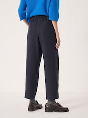 Hush Blue Boiled Wool Barrel Leg Trousers - Image 3 of 5