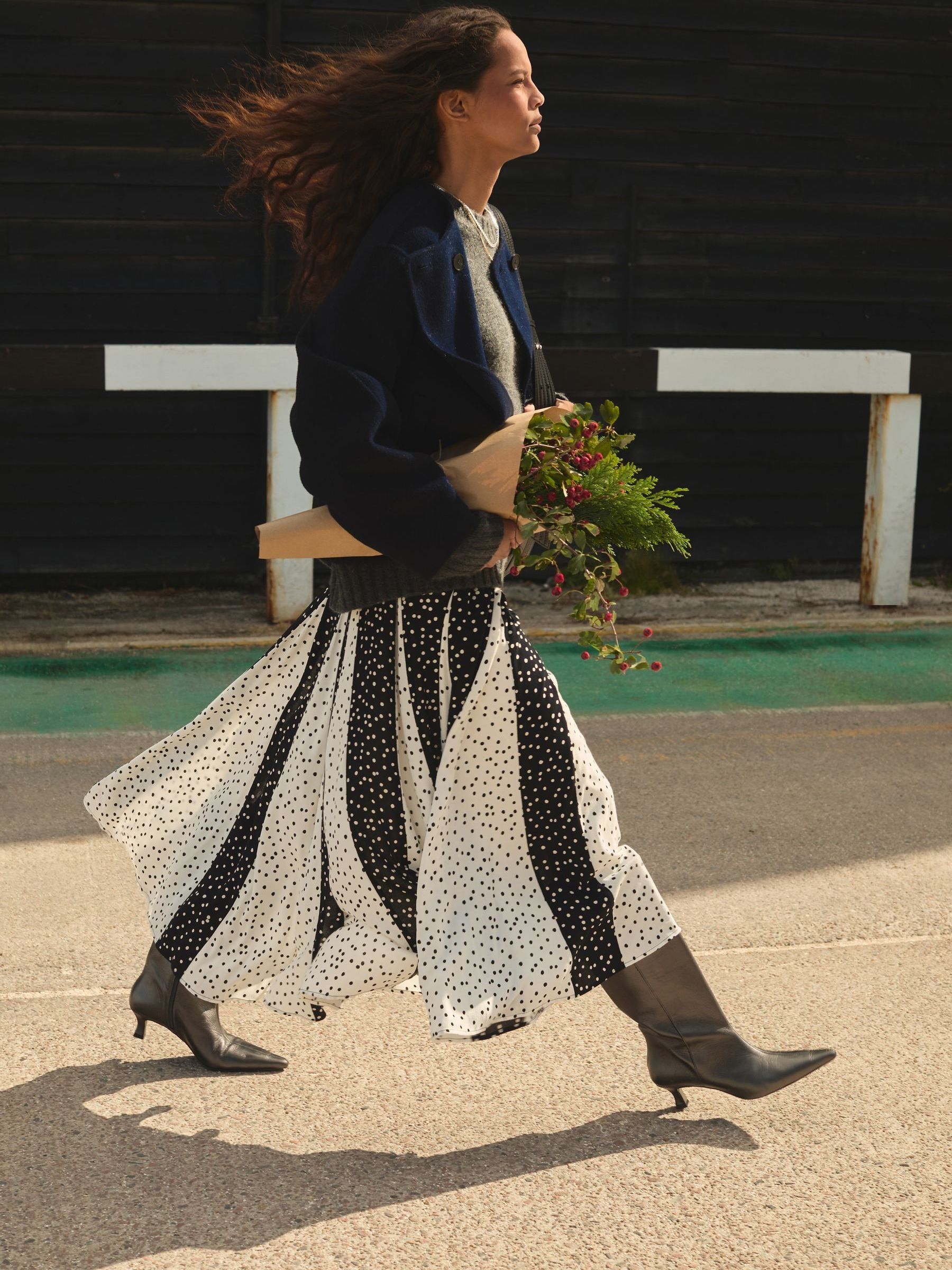 Buy Hush White Oti Polka Dot Godet Midi Skirt from Next USA