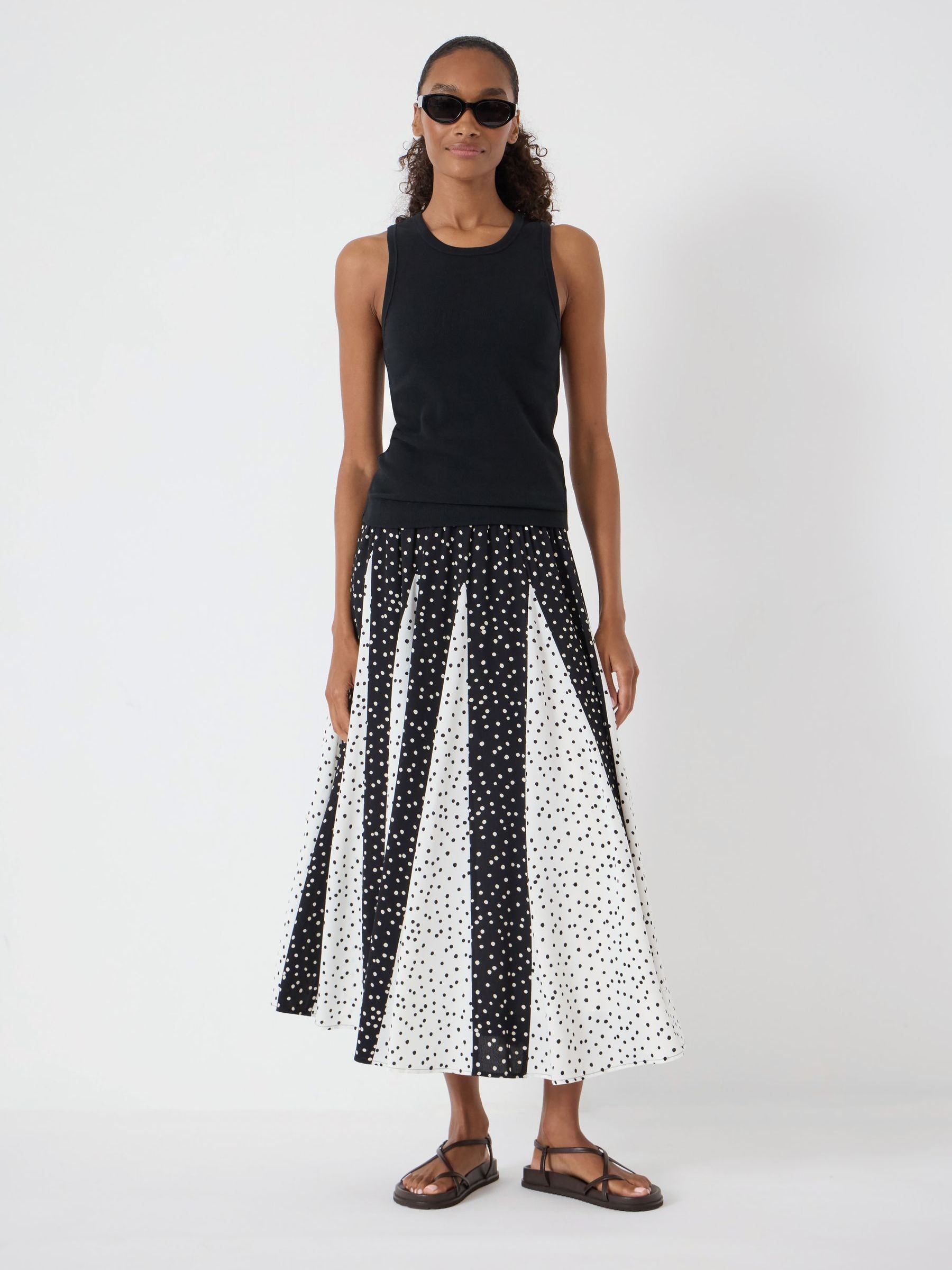 Buy Hush White Oti Polka Dot Godet Midi Skirt from Next USA