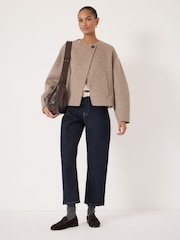 Hush Natural Pure Wool Double Faced Collarless Jacket - Image 2 of 6