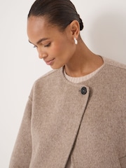 Hush Natural Pure Wool Double Faced Collarless Jacket - Image 4 of 6