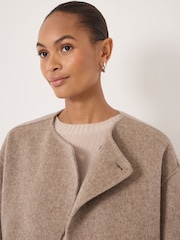 Hush Natural Pure Wool Double Faced Collarless Jacket - Image 5 of 6