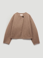 Hush Natural Pure Wool Double Faced Collarless Jacket - Image 6 of 6