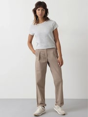 Hush Grey Slim Fit Slub Cotton Crew Neck T-Shirt - Image 2 of 7