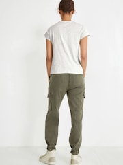 Hush Grey Slim Fit Slub Cotton Crew Neck T-Shirt - Image 6 of 7