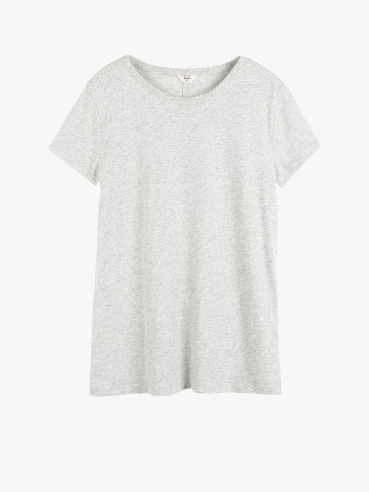 Hush Grey Slim Fit Slub Cotton Crew Neck T-Shirt - Image 7 of 7