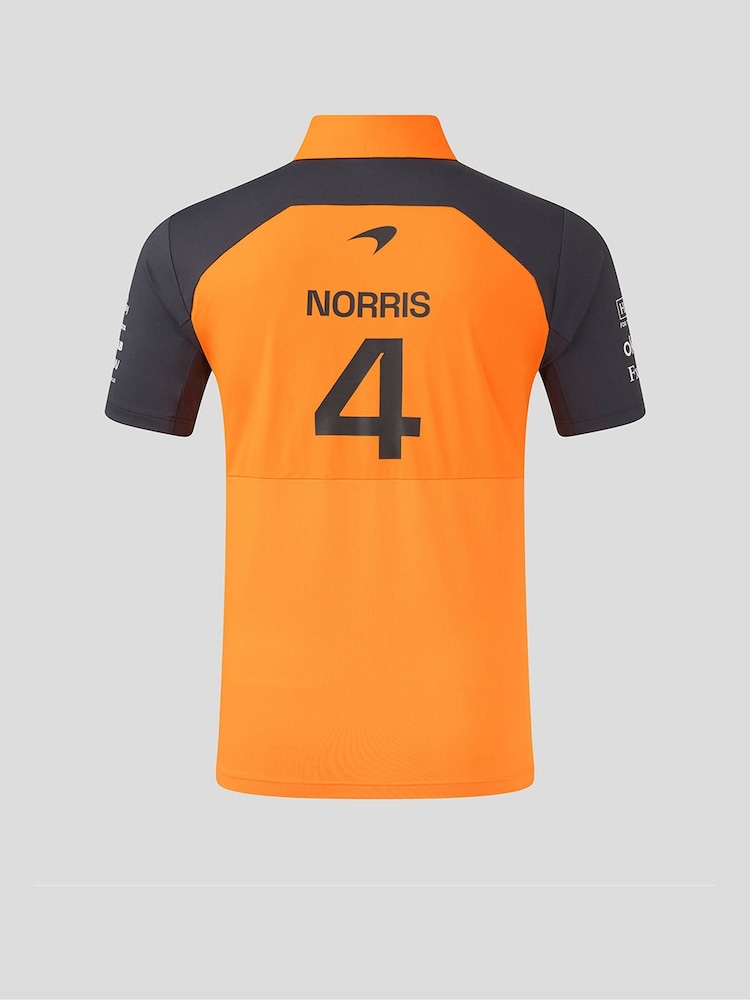 Castore Orange Official Lando Norris McLaren F1 Team Polo Shirt - Image 2 of 7 Castore Orange Official Lando Norris McLaren F1 Team Polo Shirt - Image 2 of 7